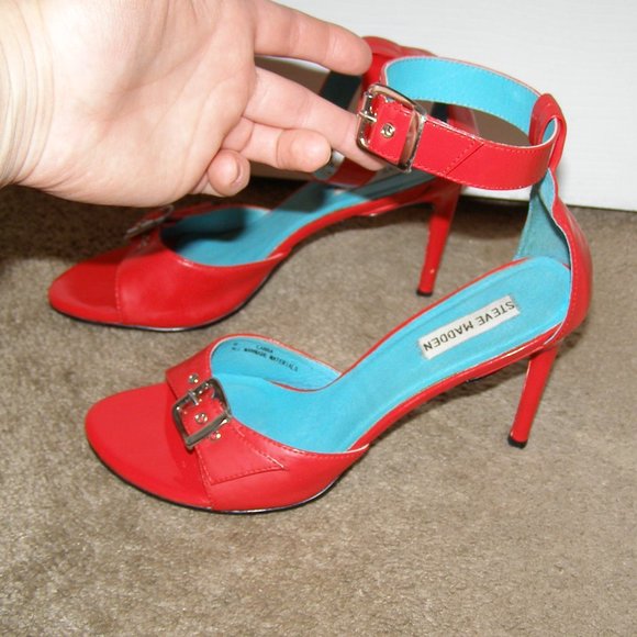 size 8 Vintage Used STEVE MADDEN Red Hot Sexy heel - Picture 12 of 14